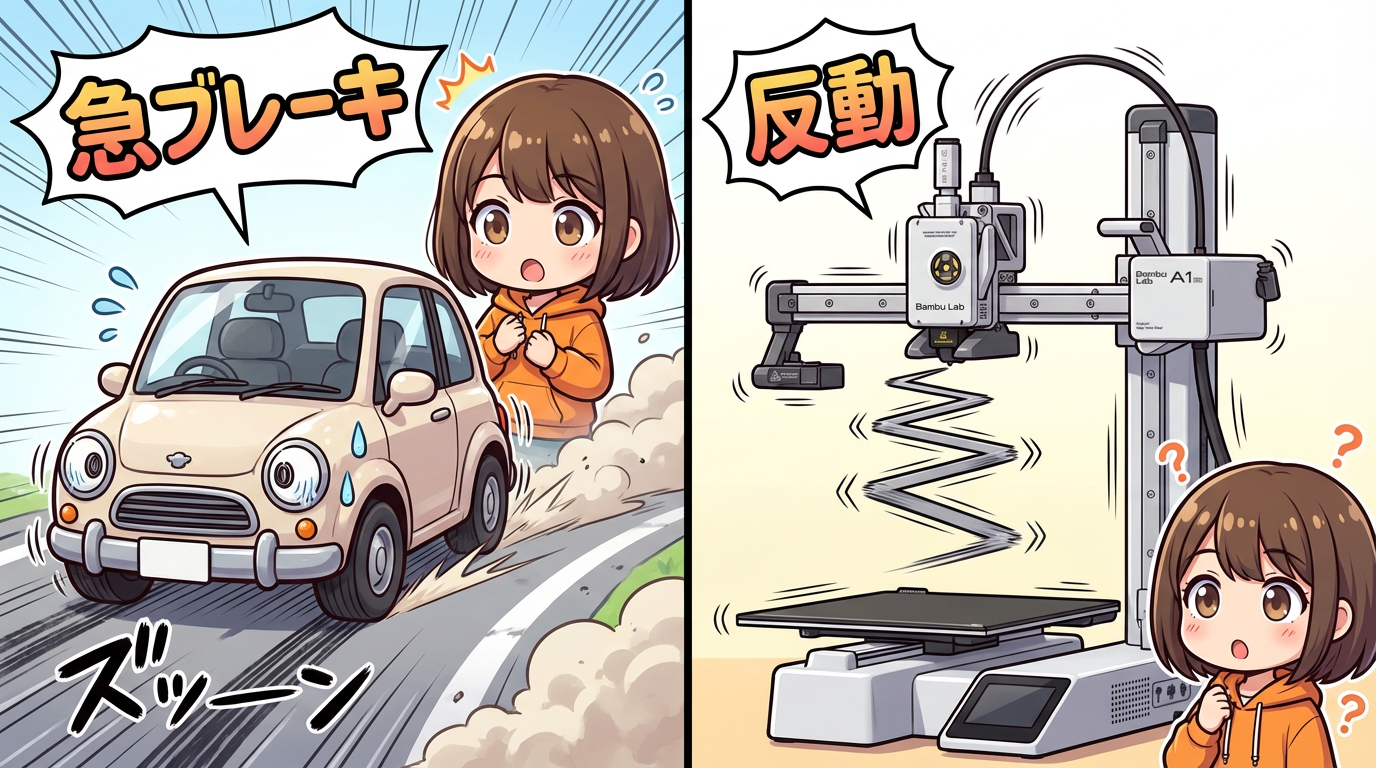 Slide 06: 急発進・急ブレーキの例え