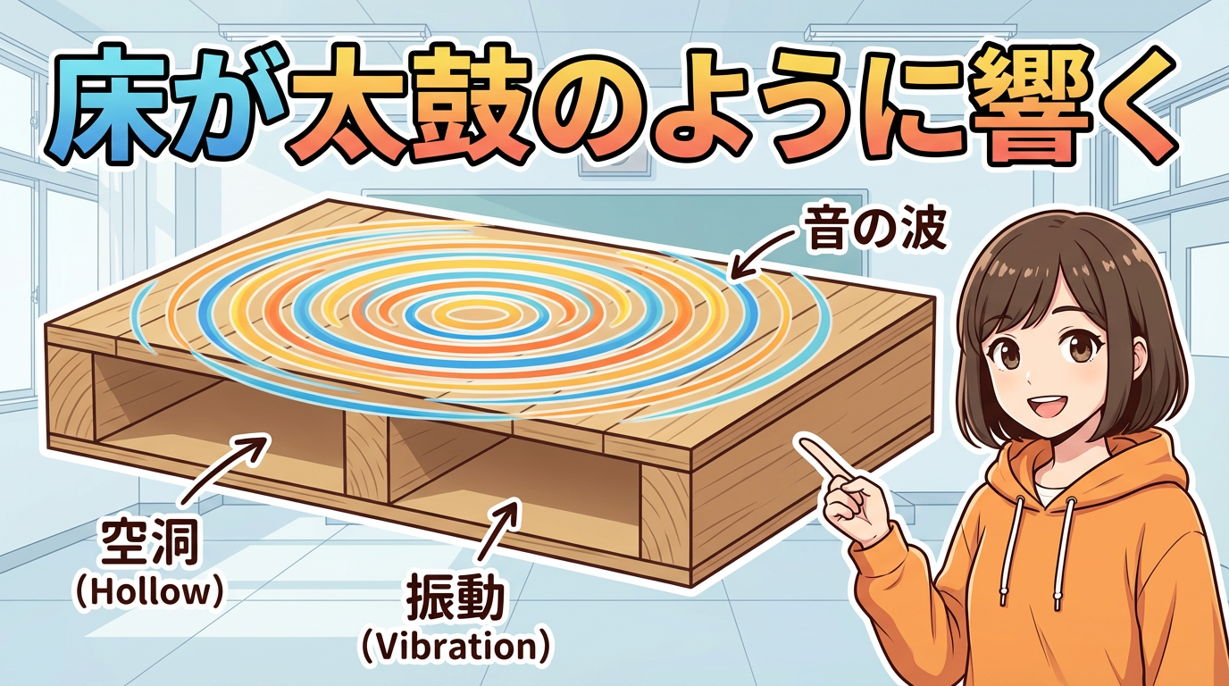 Slide 08: 木造床の太鼓構造