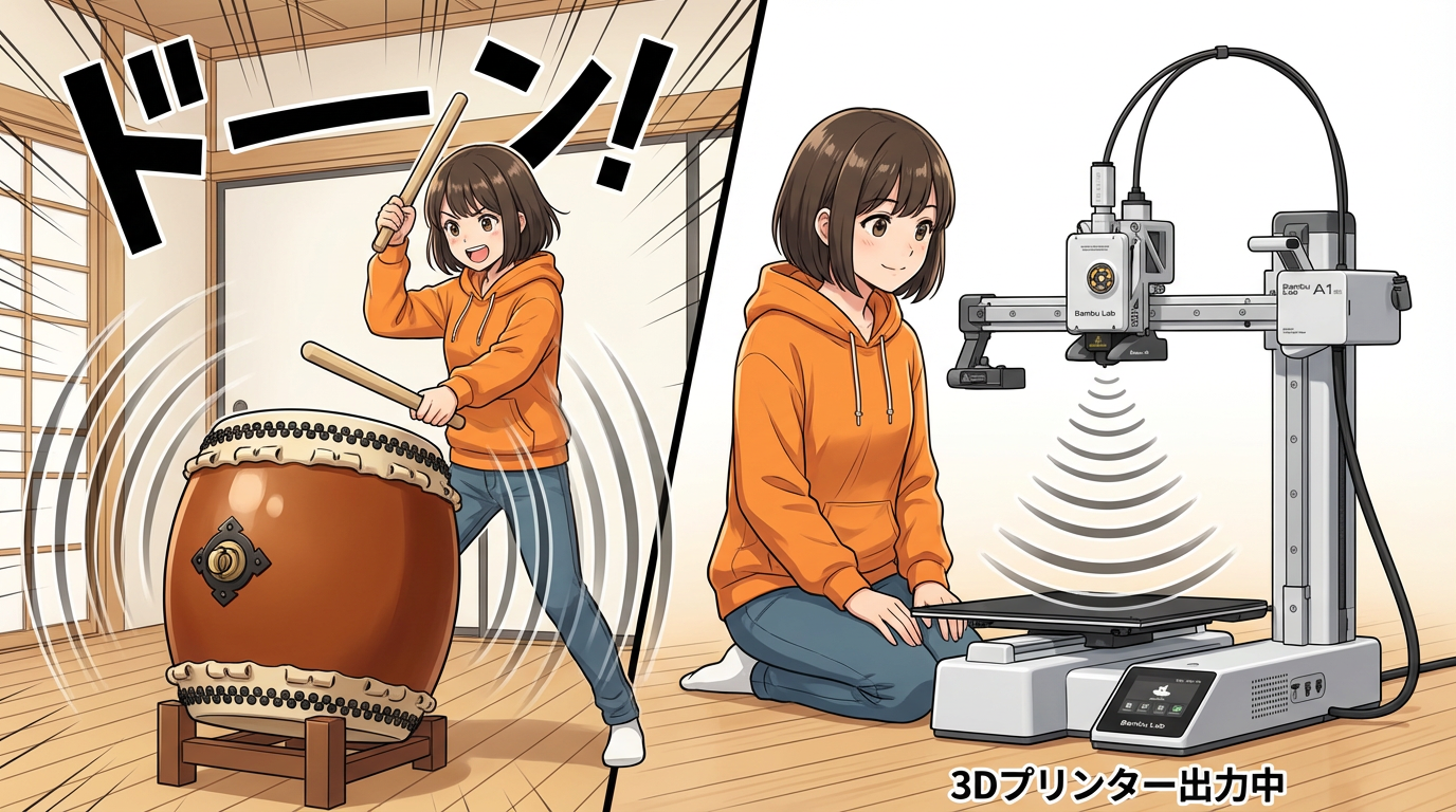 Slide 09: 太鼓と床の比較